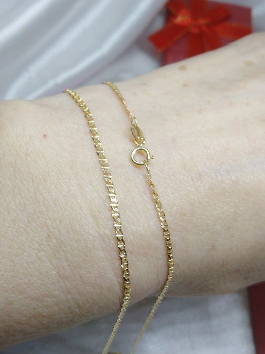 Piękny złoty łańcuszek Gucci, złoto próby 585, dł. 45 cm