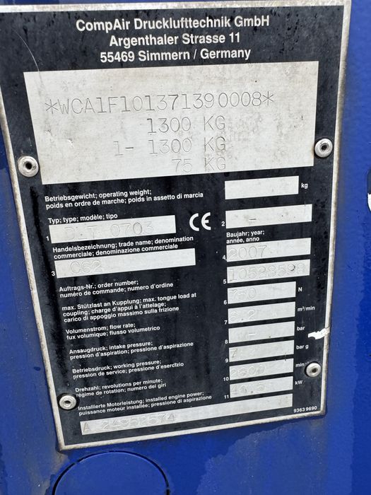 Kompresor srubowy Compair c62  osuszacz zestaw do piaskowania
