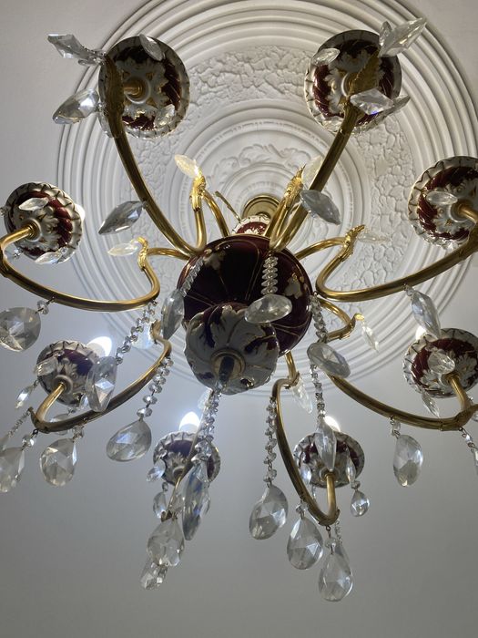 Candeeiro tecto porcelana cristal