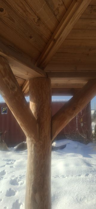 Altana ogrodowa 5 kątna z bala okrągłego 30 cm