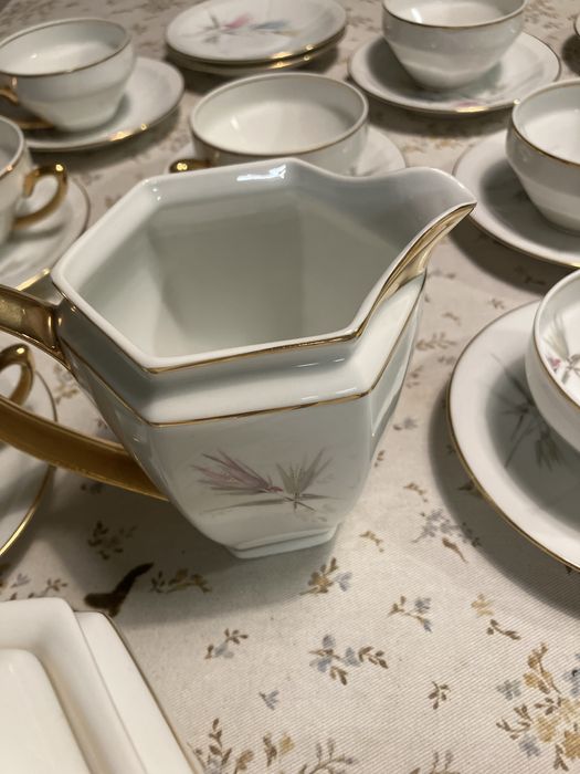 Serviço de chá com dourado circa 1970 S.P. Coimbra