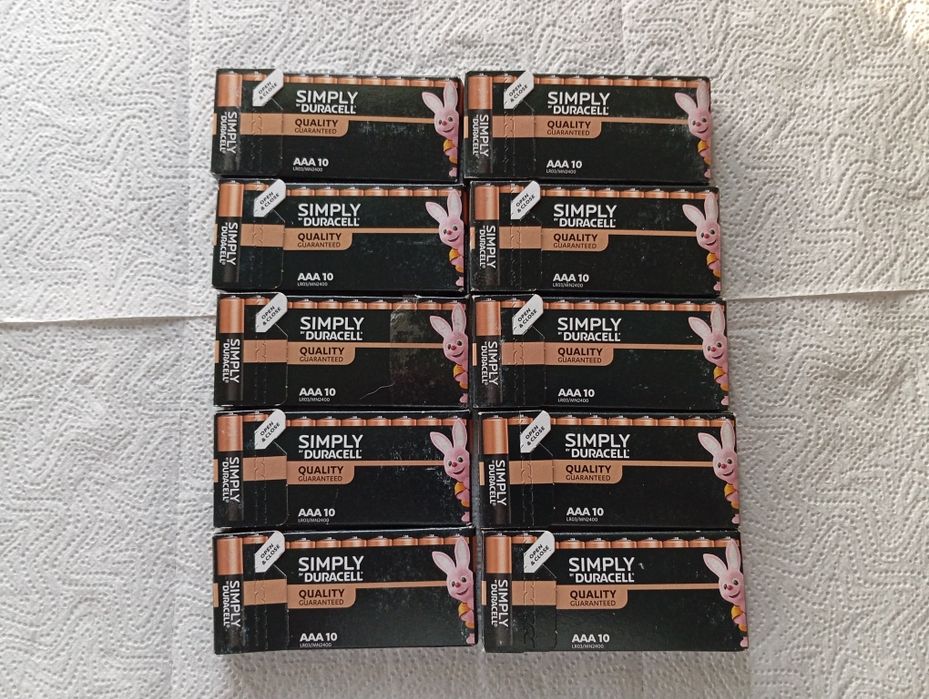 Duracell Simply Baterie alkaliczne AAA 10 opakowania 100 szt.