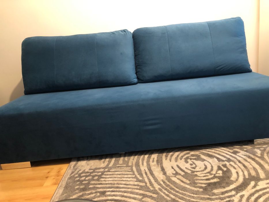 Łóżko-sofa niebieska