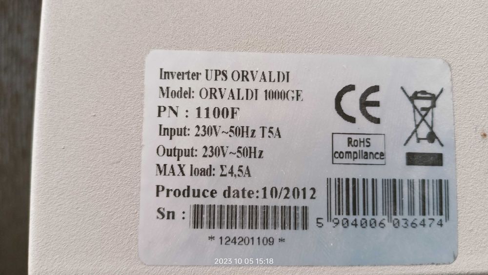 UPS Orvaldi 1000 GE