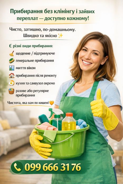 Прибирання без клінінгу і зайвих переплат