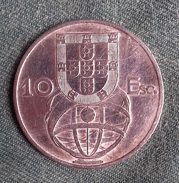 Moedas PRATA 10 escudos Portugueses. Caravela Silver Coin