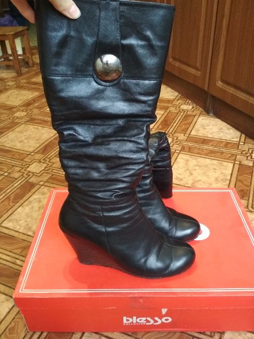 Сапожки осенние кожаные