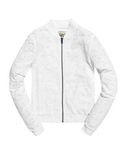 Nowa Kurtka SUPERDRY Schiffli LACE Bomber Damska 36-38 Oryginalna