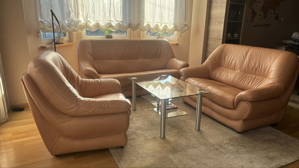 Komplet mebli z wloskiej skory