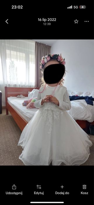 Sukienka tiul wesele uroczystość dziewczynka