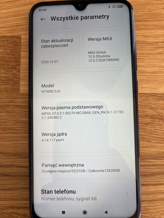 Redmi 8 note smartphone
