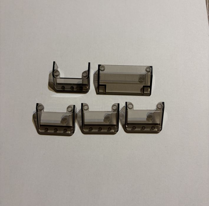 Lego przednie szyby ciemnoszary transparentny 5 sztuk