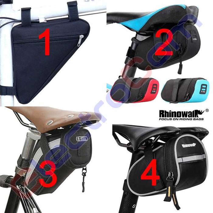 Велосумка, сумка на кермо, сумка на раму, сумка під сідло - різні