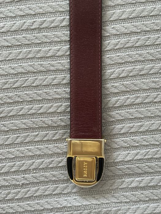 Bally шкіряний ремінь, бордовий двосторонній оригінал