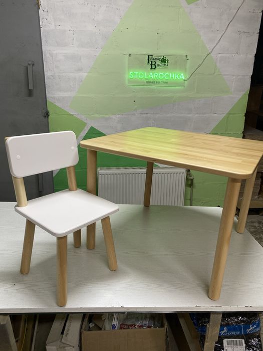 Столик для немовлят інклюзивний дерево меблі дитячі садочок стільчик