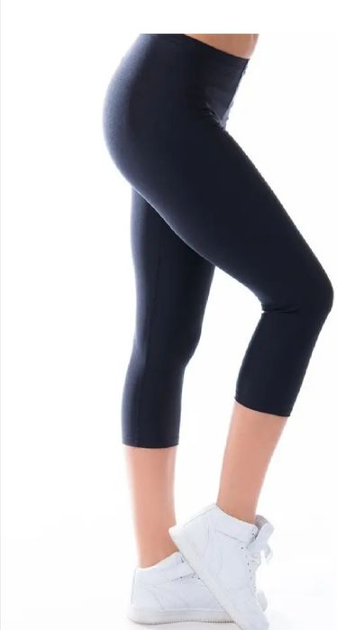 Чёрные лосины для фитнеса, спорта, бриджи, велосипедки, капры