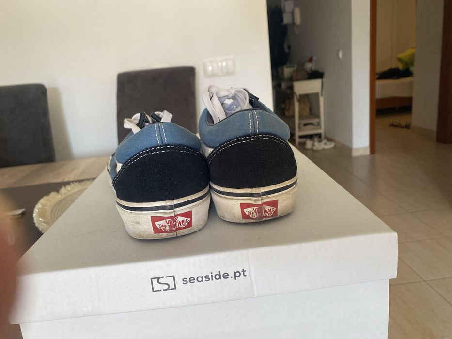 Ténis Vans Old Skool azul marinho branco