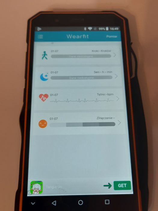 Smartband - opaska sportowa z pomiarem tętna i SpO2 + ładowarka