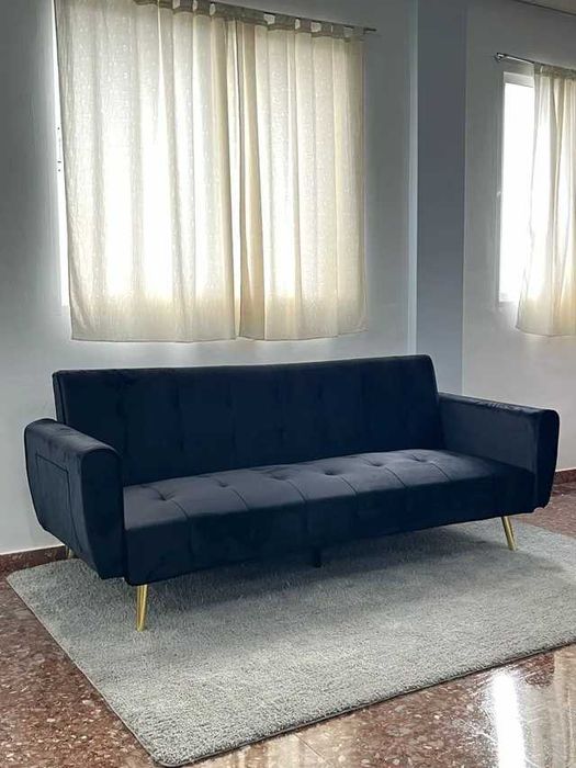 NOVO SOFÁ-CAMA PRETO - ENVIO GRÁTIS - PAGAMENTO AO DOMICÍLIO