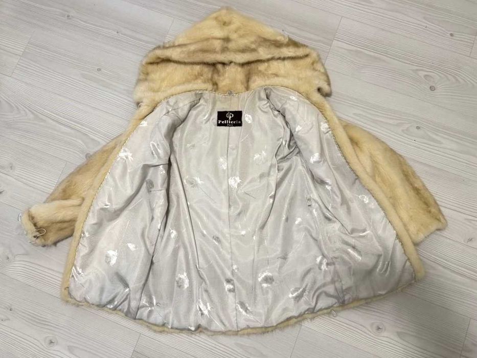 Шуба норкова коротка автоледі світла бежева, Pelliccia Furs, р. ХS-S