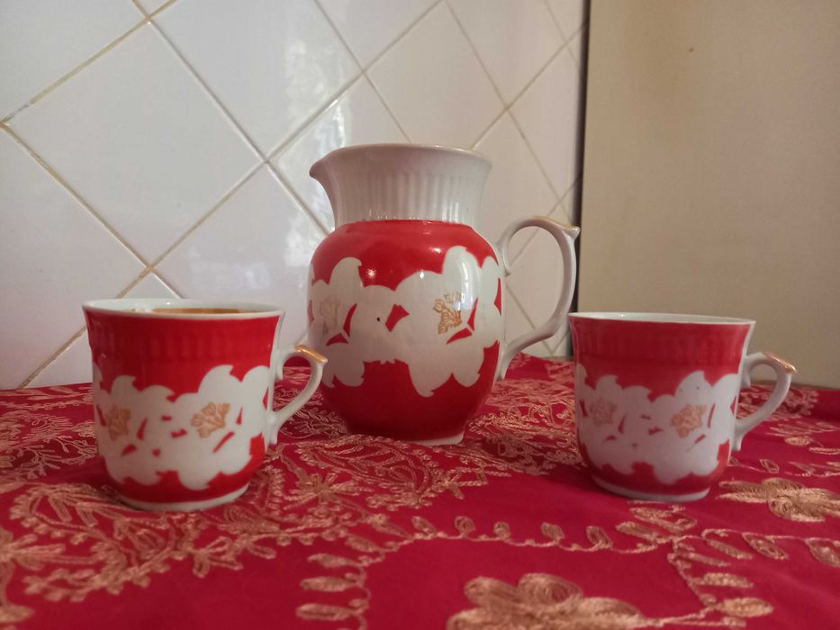 Фарфоровый набор посуды СССР. Городницкий фарфоровый завод.