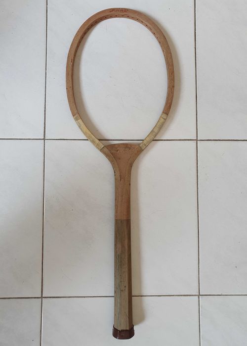 Raquete de Ténis muito antiga Staub + Suporte Slazenger antigo