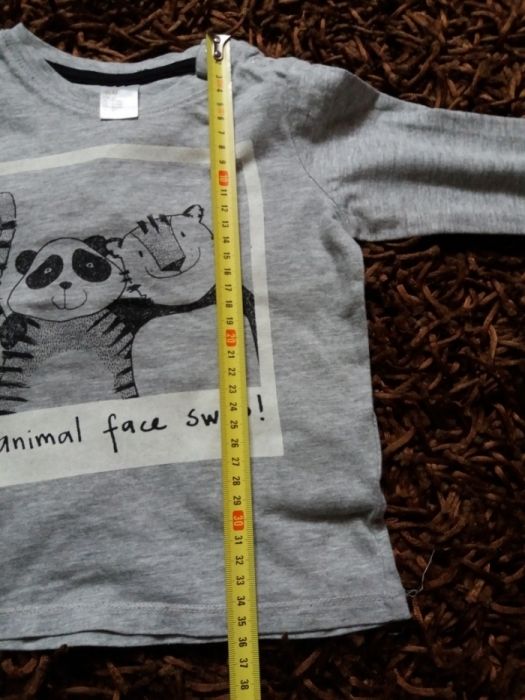 Bluzeczka H&M roz. 80 tygrys panda