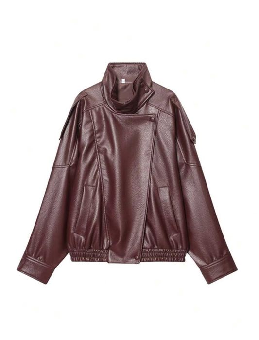 Куртка- бомбер бордова (s)чорна (s/m)