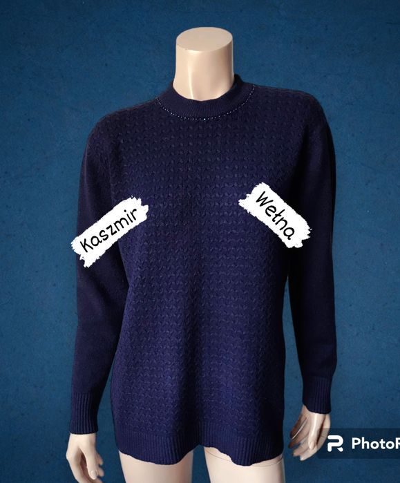 Sweter No Name damski M/L kaszmir wełna 
60%Wełna 
20%Kaszmir