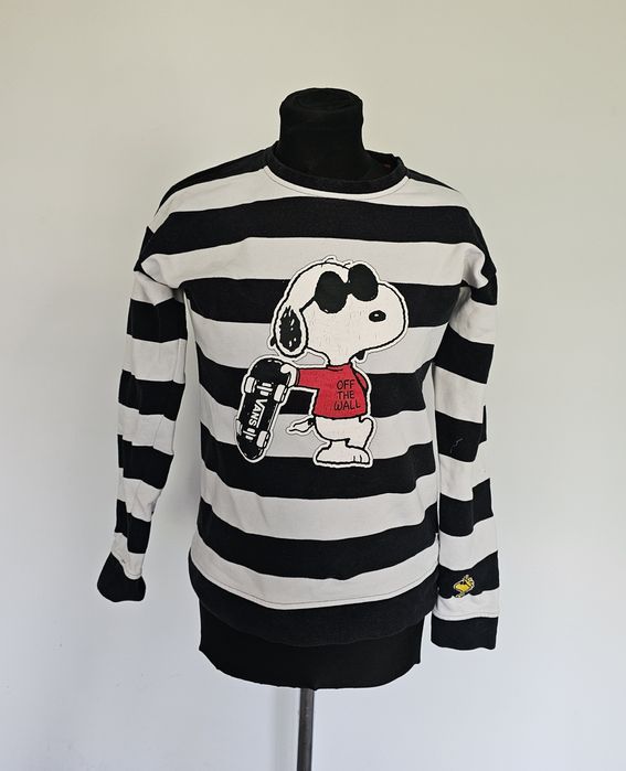 Bluzka w paski biało czarna vans snoopy skate