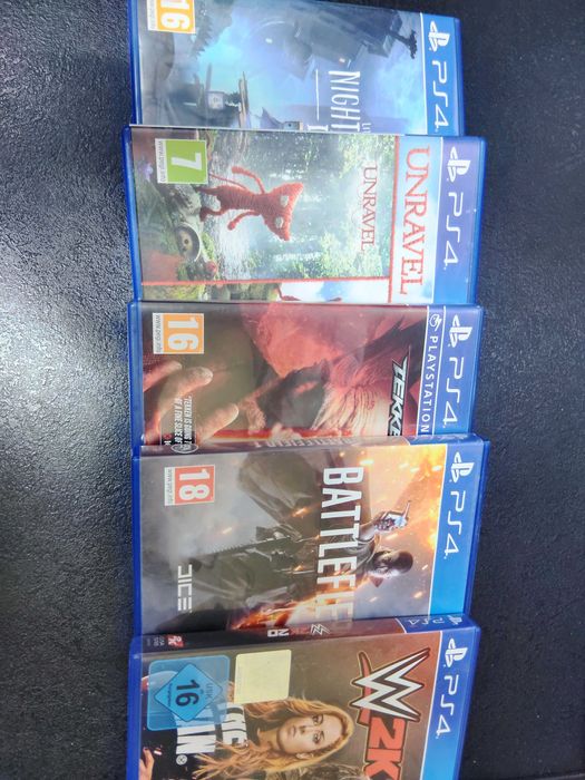 Zestaw 5 gier PS4 little, unravel, tekken, battlefield, wwe 2k20