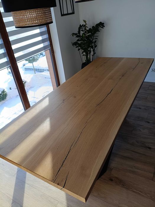 Piękny masywny solidny dębowy stół Monolit. Lite drewno