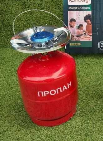 Газова піч пальник для балона  Редуктор, Шланг, Балони 8л та 12л