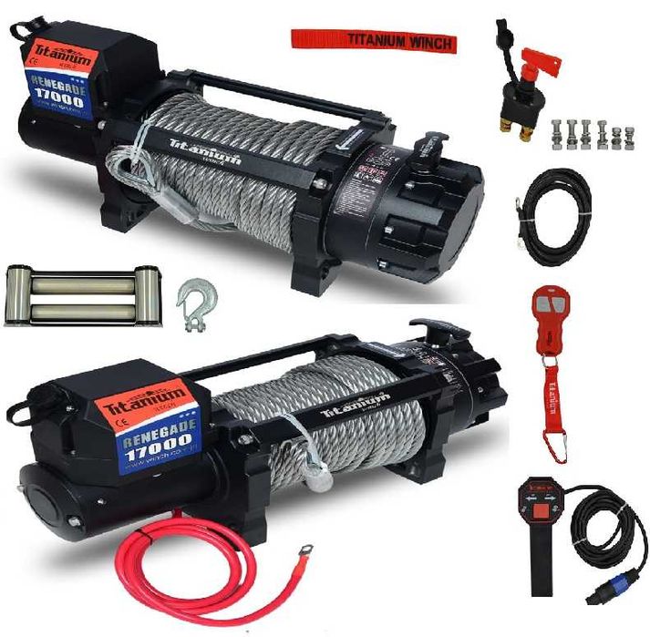 Wyciągarka  JEEP OFF ROAD   Titanium  17000 LbS 12/24V LAWETA 4 X4