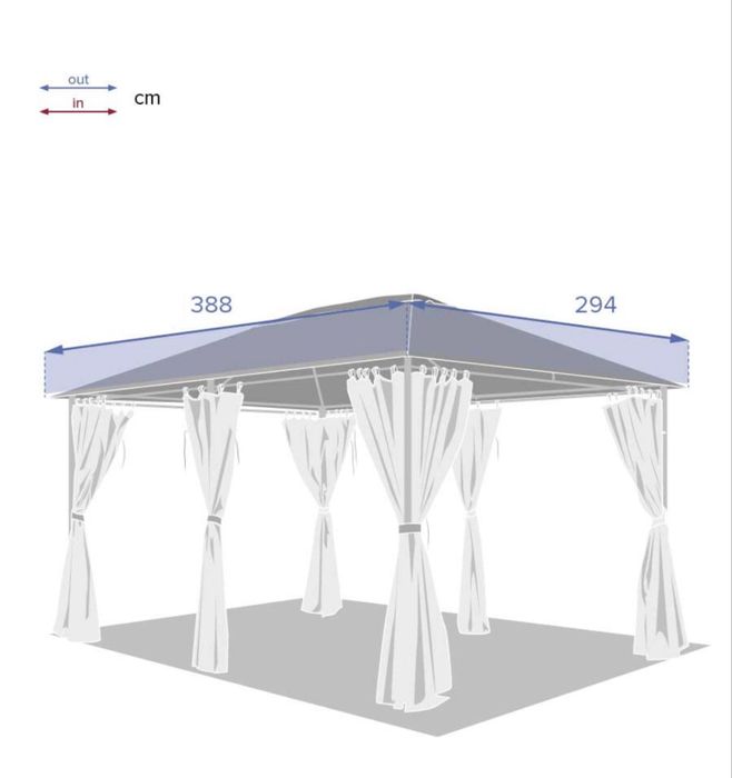 Cortinas + cobertura para pergula santorini 3x4