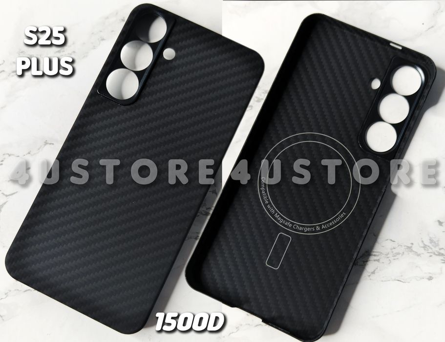 Чехол Карбон Magnetic на Samsung S25 S26 с магнитом кевлар арамид волокно ультра тонкий легкий чохол карбоновий