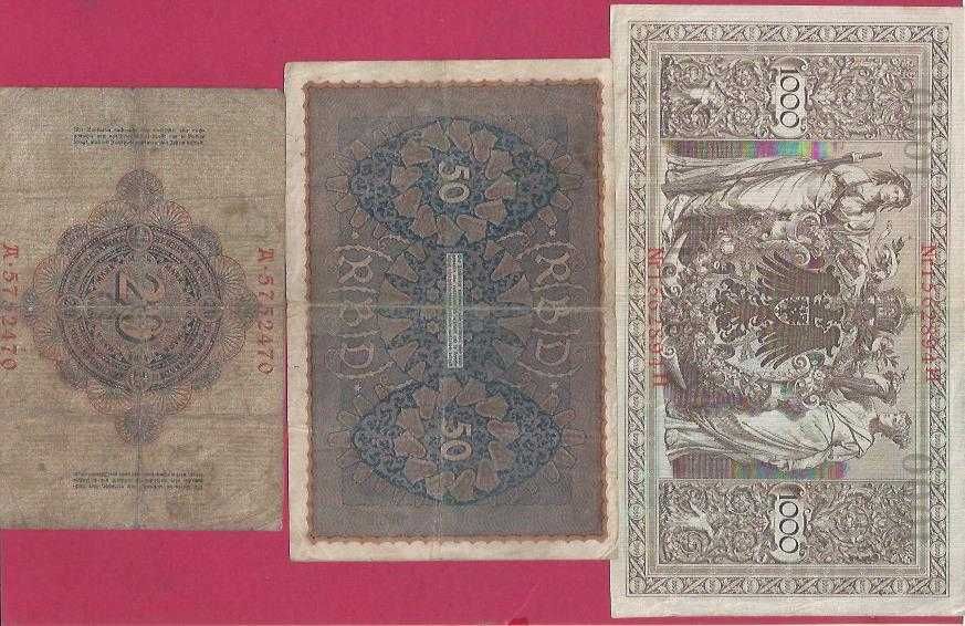 NOTAS   3   DA   Alemanha  antigas nota de grandes dimensoes