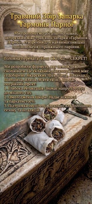Віники для Бані Лазні Чана Сауни.Веник для бани.Трав'яна Запарка.Мітли