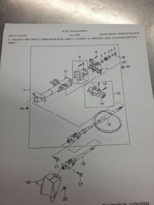 Casquilho para coluna da direcao daiu matiz
