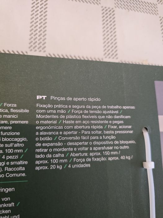 Pinças de aperto rápido parkside