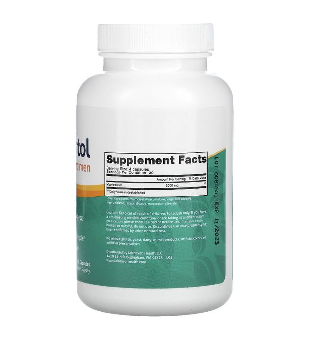 Fairhaven Health, мио-Инозитол, для женщин и мужчин, 120 капсул