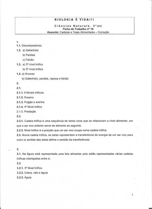 Material de apoio à disciplina de Ciências Naturais para o 8º ano