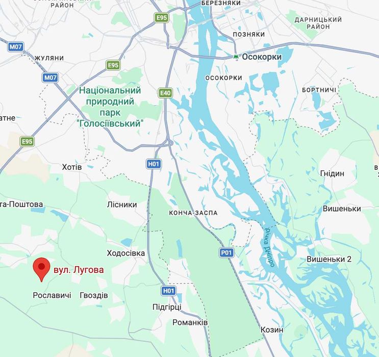 Продаж землі  0.2500 га Підгірці вул. Лугова, Київська область, Обухівський район