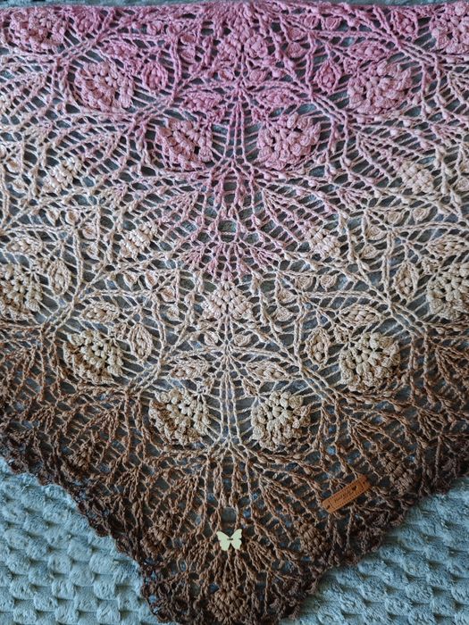 Chusta nowa na szydełku Folkloria