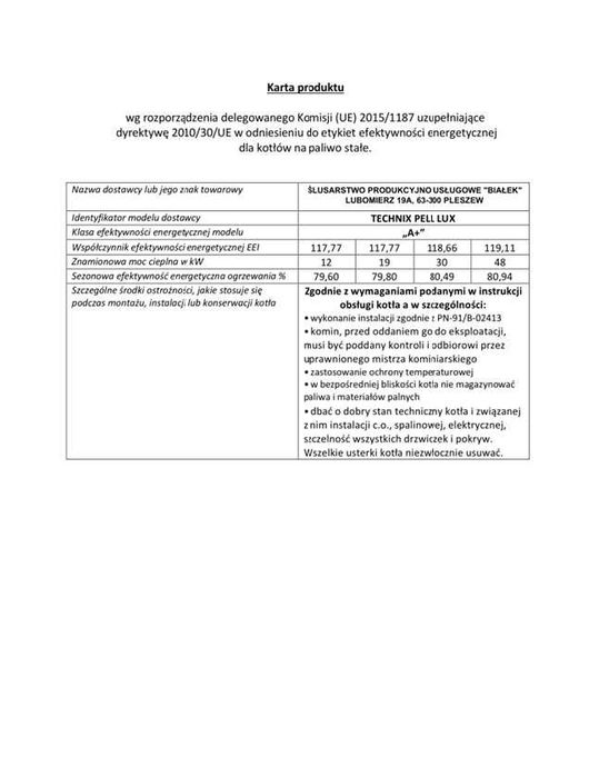 KOCIOŁ na Pellet 19KW 5 klasa TECHNIX PELL LUX Producent Montaż