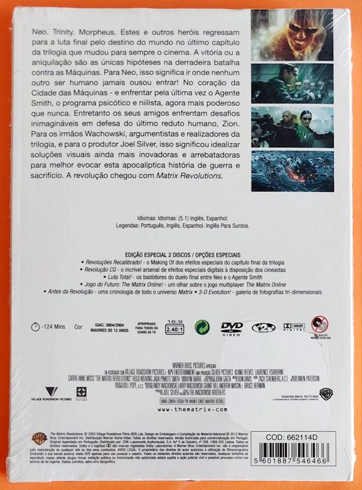 2 Discos DVD MATRIX Revolutions SELADO