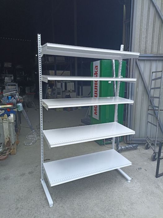 Торговый стеллаж металлический витрина полка односторонний пристеновой