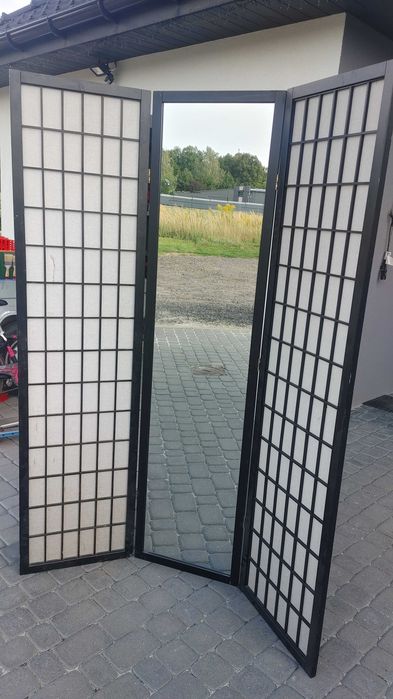 Parawan 3 skrzydłowy z lustrem