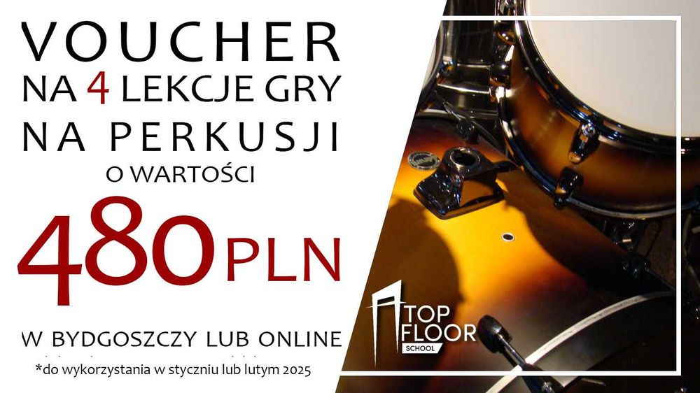 Voucher na 1 lekcję gry na perkusji