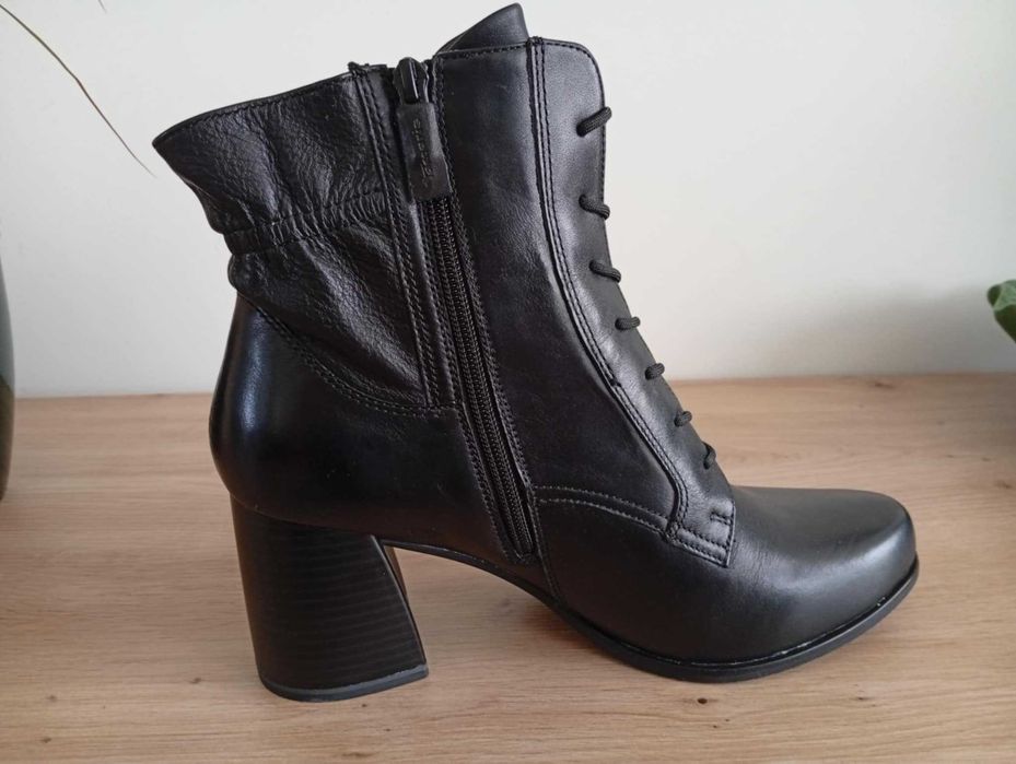 Tamaris botki skórzane rozmiar 42! wkładka 27 cm NOWE skóra